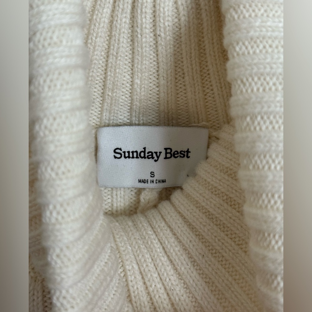 Aritzia Sunday Best Rhapsody Dress Cream Light Birch Turtleneck Dress - Picture 6 of 11